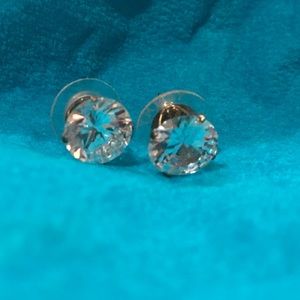 Large cubic zirconia stud earrings